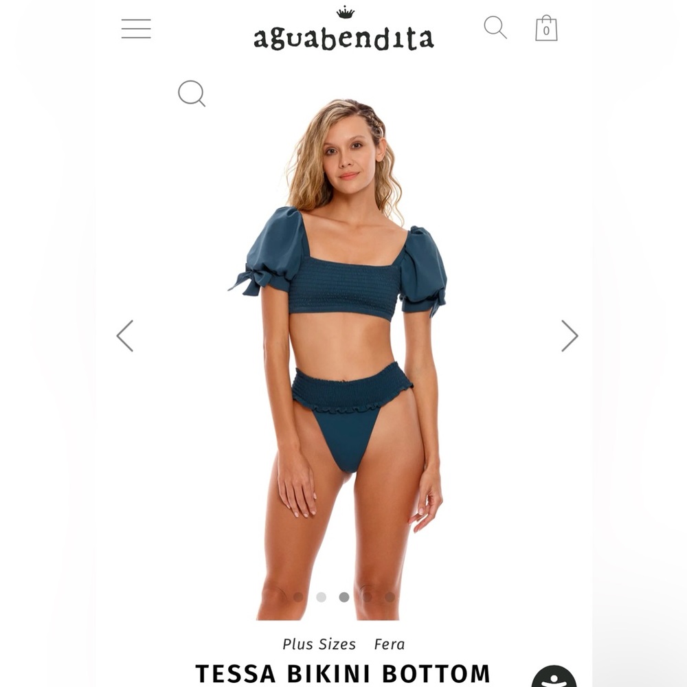 Agua Bendita Tessa Bikini Bottom in Blue/Green Size XL (Brand New, Never Worn)